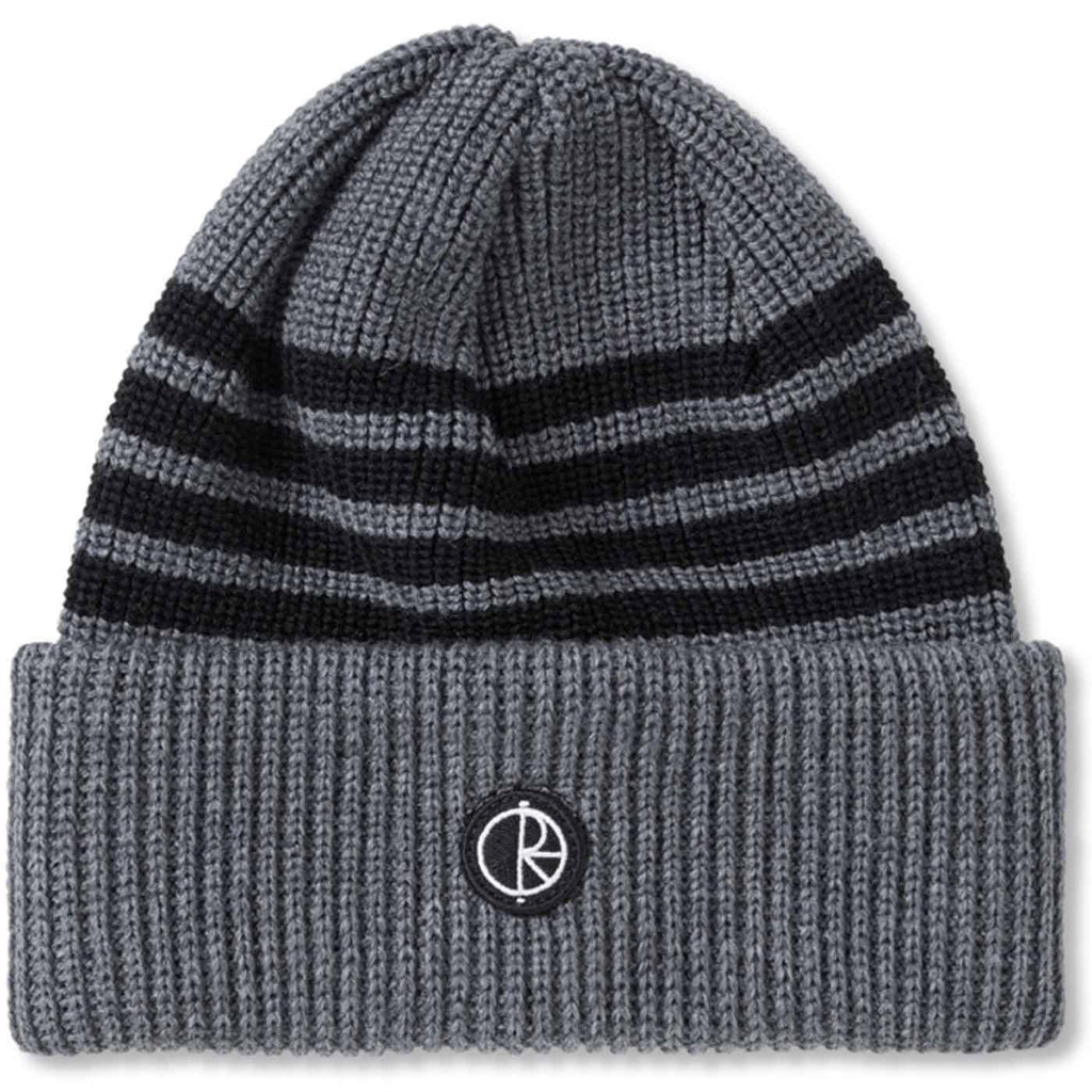 Polar Stripe Merino Beanie Grey  Polar   