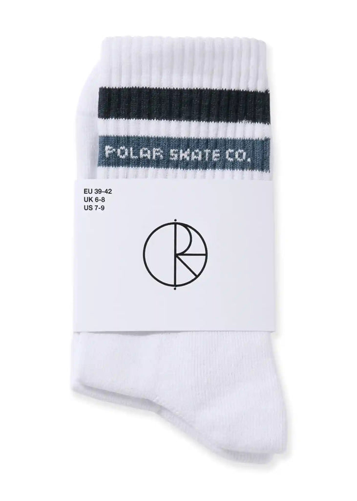 Polar Skate Co. Fat Stripe Skate Socks White Blue Handelsware Polar   