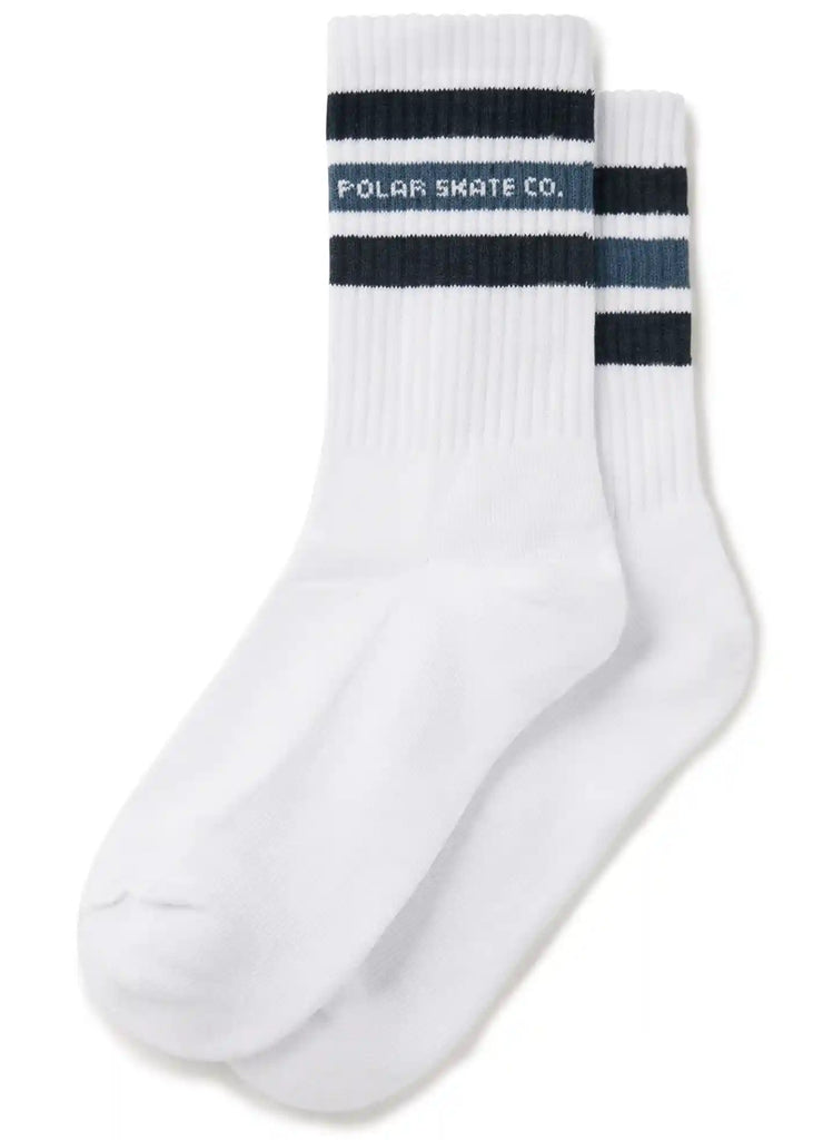 Polar Skate Co. Fat Stripe Skate Socks White Blue Handelsware Polar   