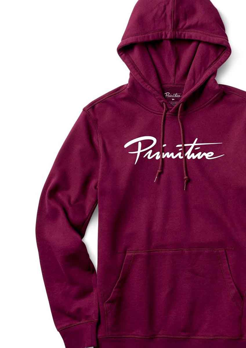 Primitive Nuevo Hooded Sweatshirt Burgundy White