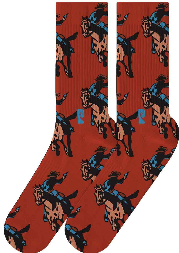 Psockadelic Cowboy Socks Red  Psockadelic   