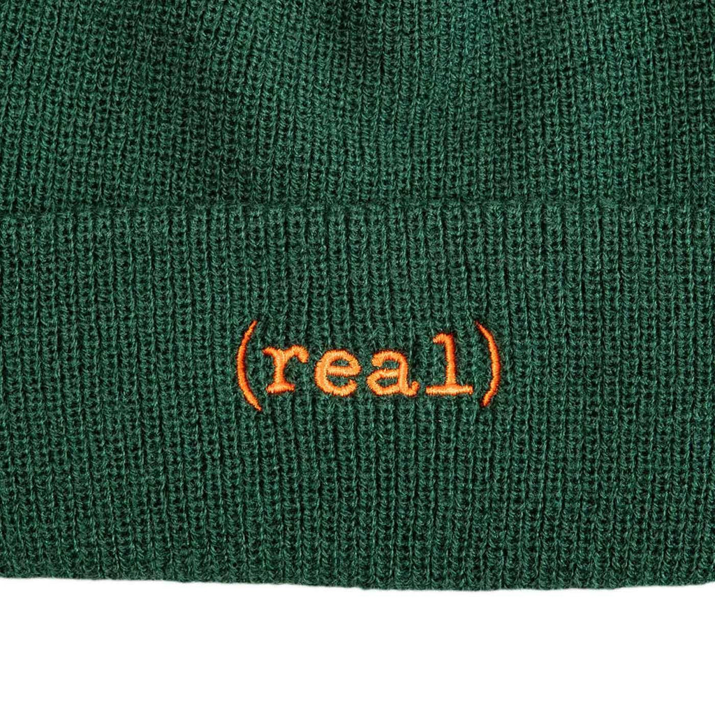 Real Lower Beanie Dark Green Orange  Real   