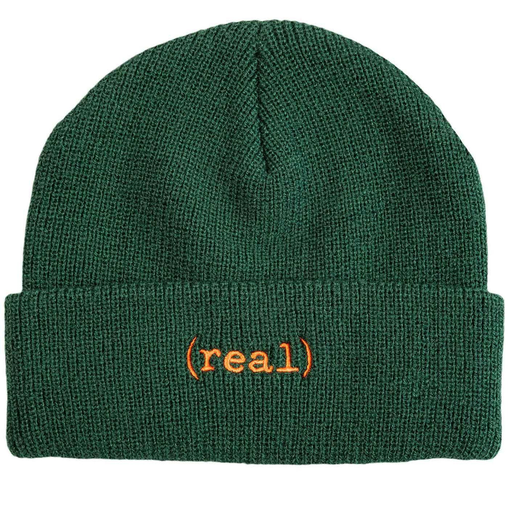 Real Lower Beanie Dark Green Orange  Real   