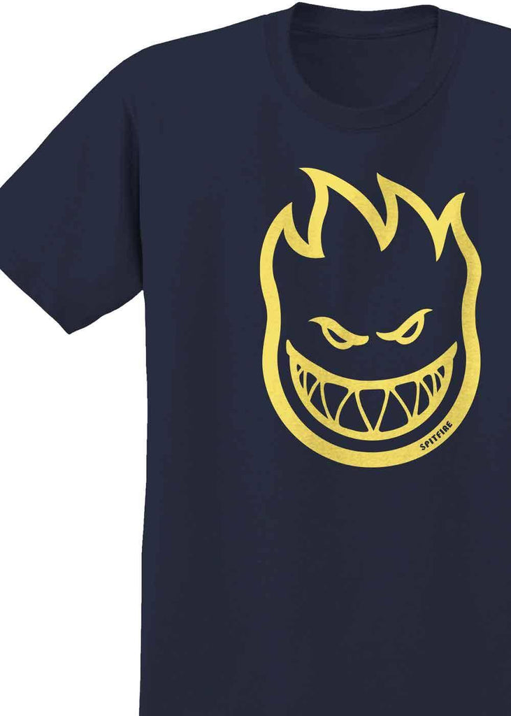 Spitfire Bighead T-Shirt Navy Yellow  Spitfire   