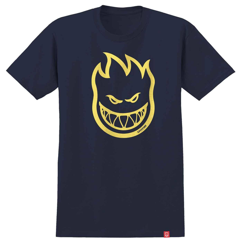 Spitfire Bighead T-Shirt Navy Yellow  Spitfire   