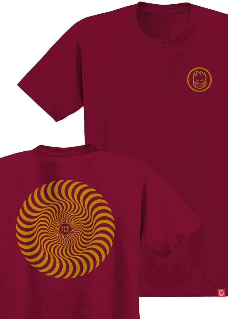 Spitfire Classic Swirl T-Shirt Cardinal Red Gold  Spitfire   