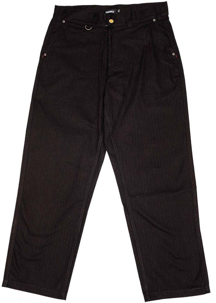 Theories Herringbone Hunting Trousers Black  Theories   