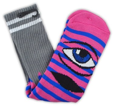 Toy Machine Sect Eye Stripe Socks Pink Blue  Toy Machine   