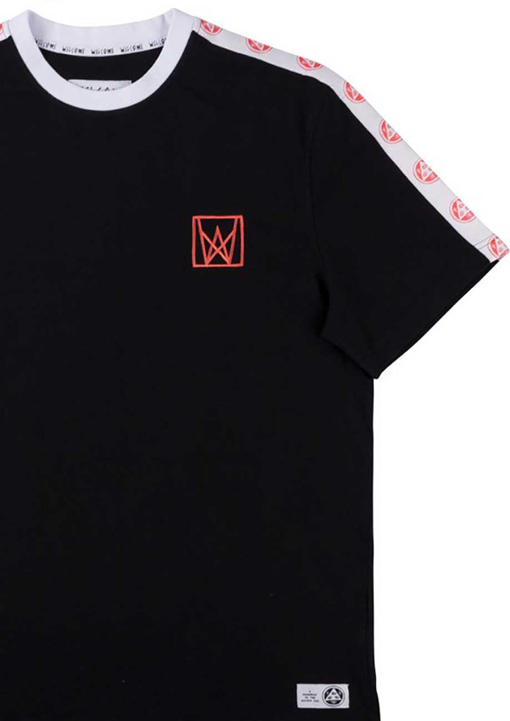 Welcome Chalice Taped Sleeve T-Shirt Black  Welcome   