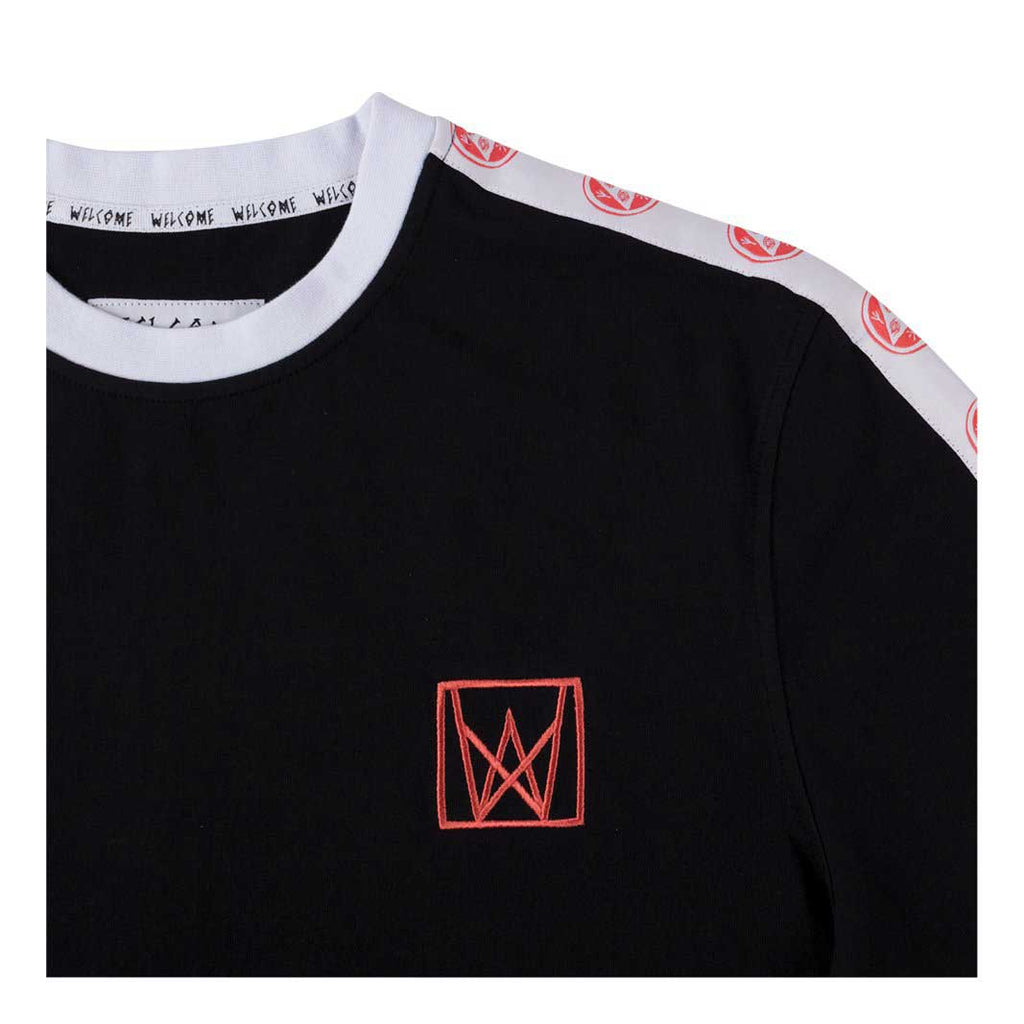 Welcome Chalice Taped Sleeve T-Shirt Black  Welcome   