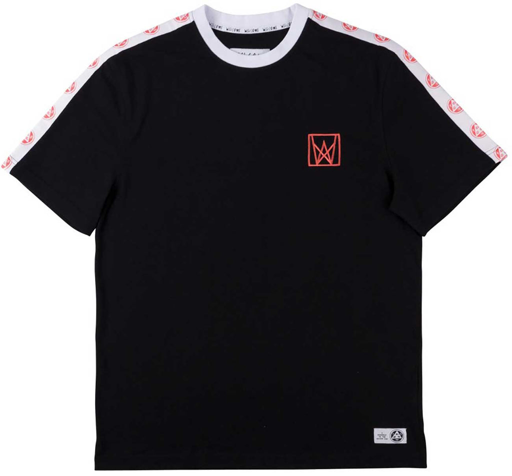 Welcome Chalice Taped Sleeve T-Shirt Black  Welcome   