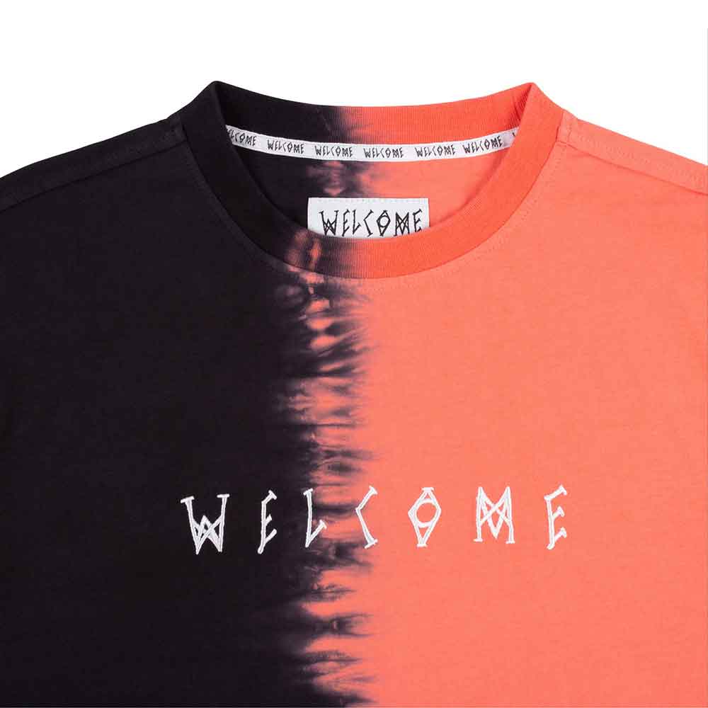 Welcome Chimera Dip-Dyed T-Shirt Coral Black  Welcome   