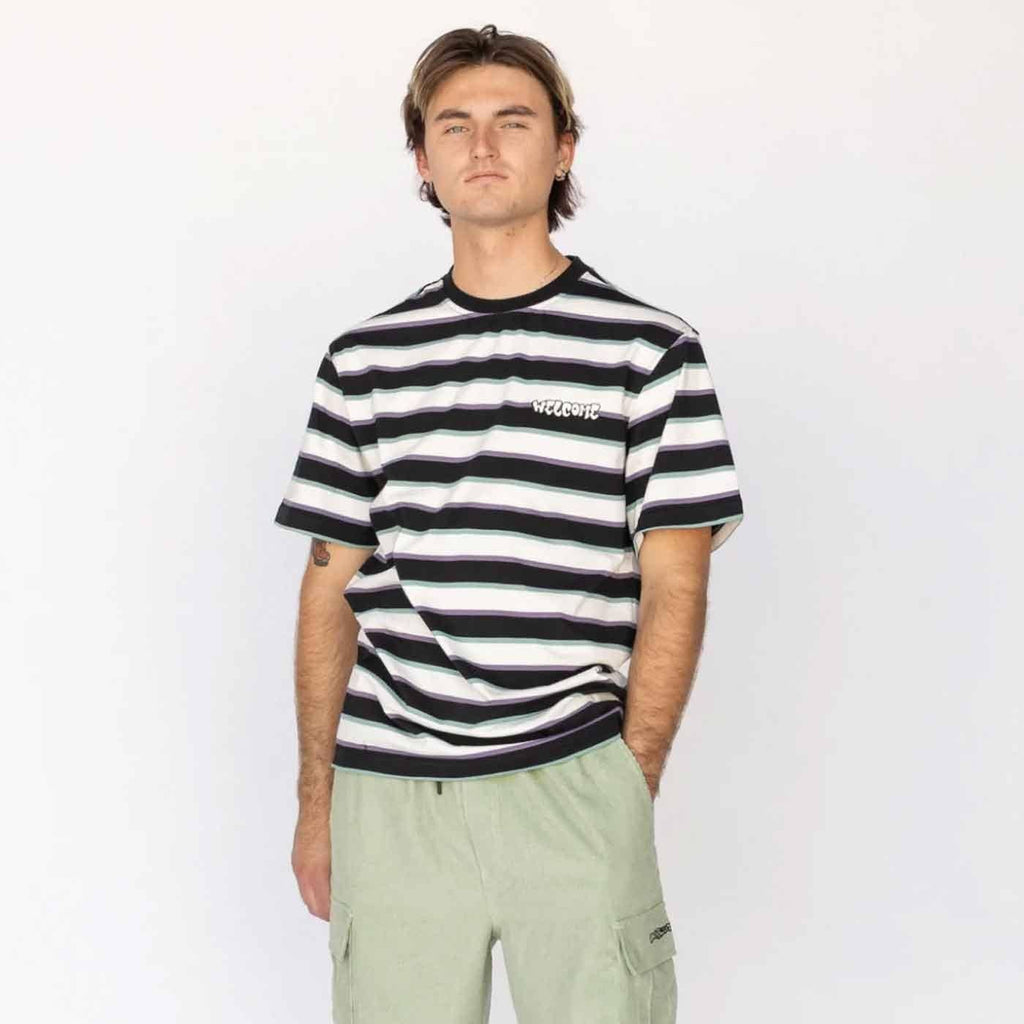 Welcome Cooper Yarn Dyed Striped T-Shirt Bone  Welcome   