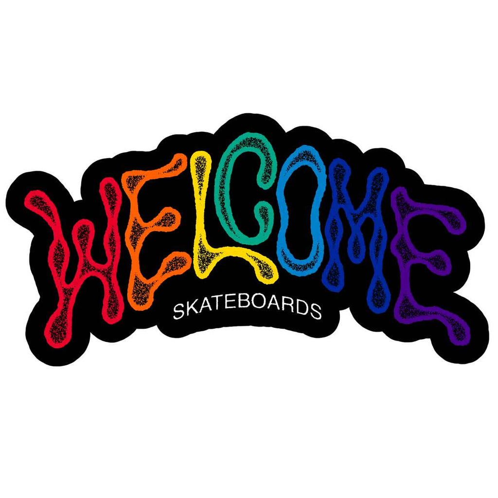 Welcome Droop Sticker Black Rainbow  Welcome   