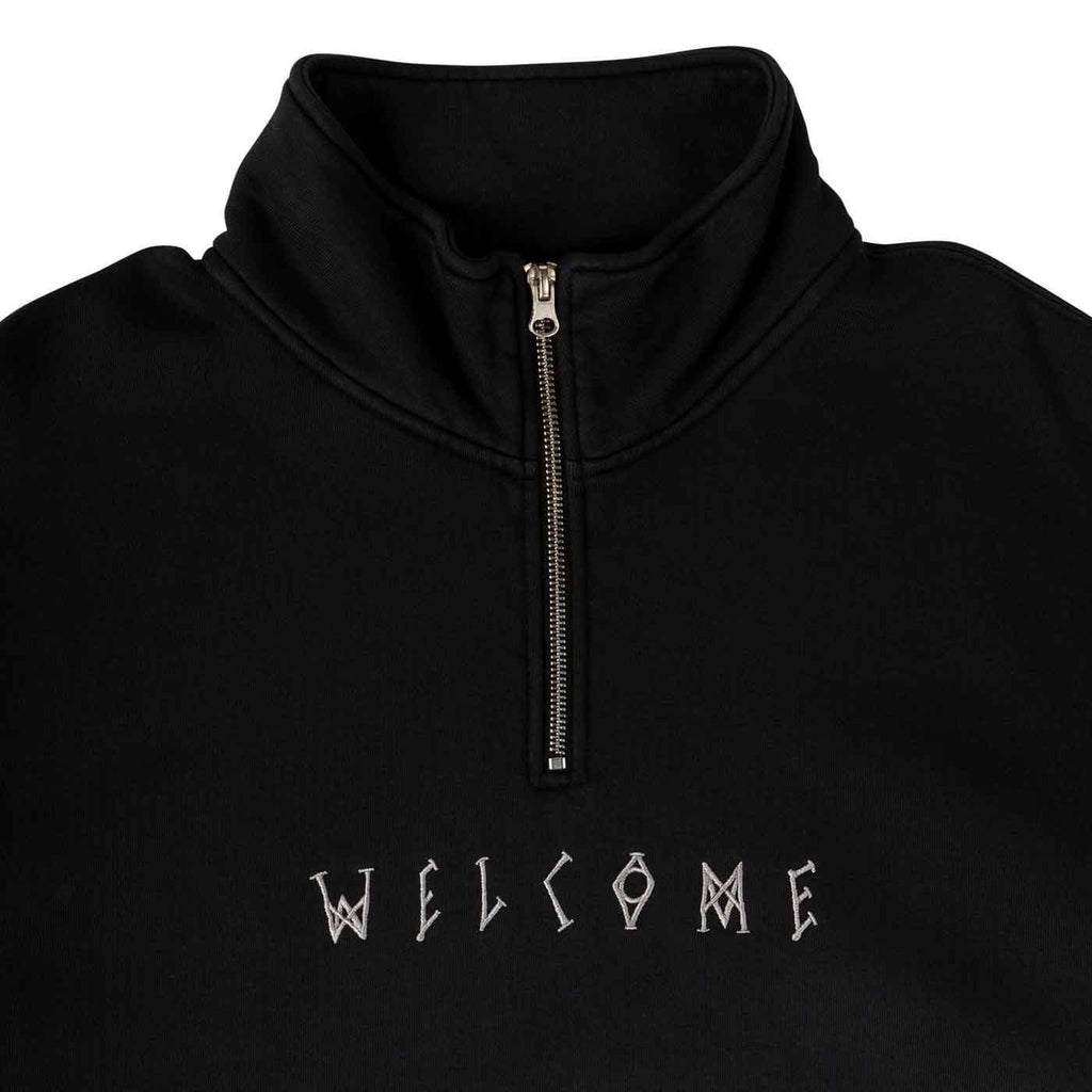 Welcome Eclipse Garment Dyed 1/4 Zip Sweater Black  Welcome   