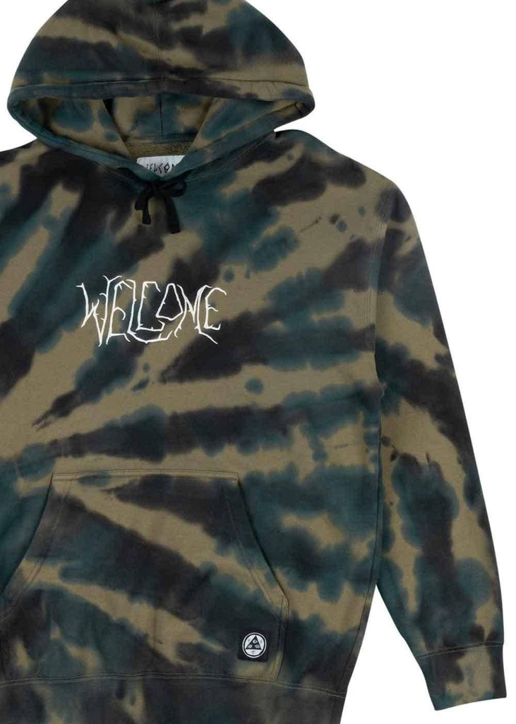 Welcome Exner Tie Dye Hooded Sweatshirt Kelp  Welcome   