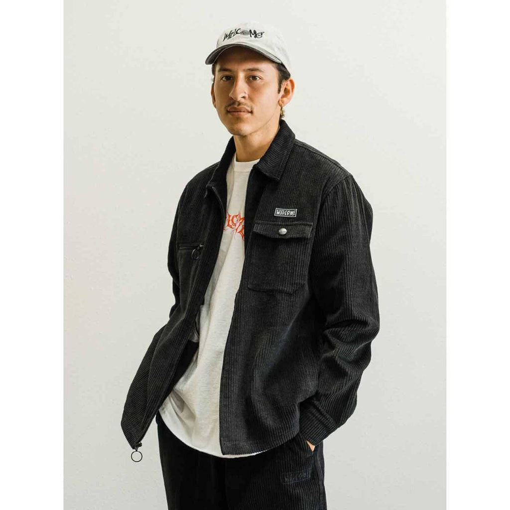 Welcome Hydra Corduroy Zip Jacket Black  Welcome   