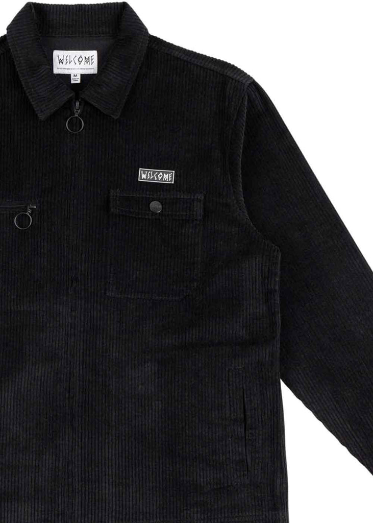 Welcome Hydra Corduroy Zip Jacket Black  Welcome   