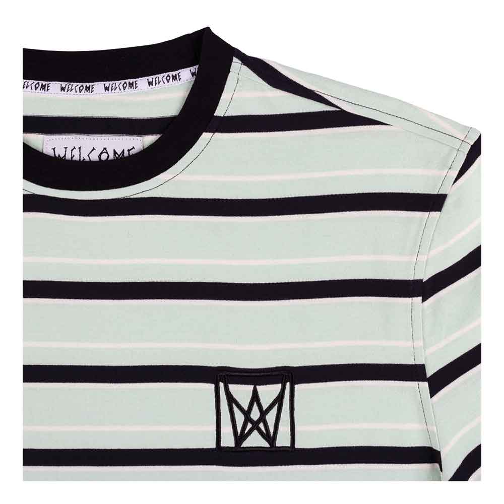 Welcome Icon Stripe Knit T-Shirt Mist Black  Welcome   