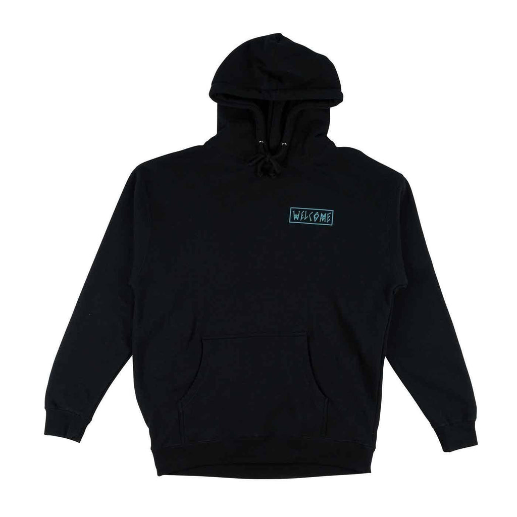 Welcome Latin Talisman Hooded Sweatshirt Black Deep Teal  Welcome   